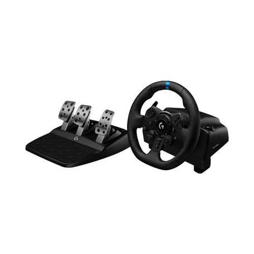 Logitech G G923 Volante de Carreras y Pedales, TRUEFORCE Force Feedback,  Cuero Auténtico + Palanca de